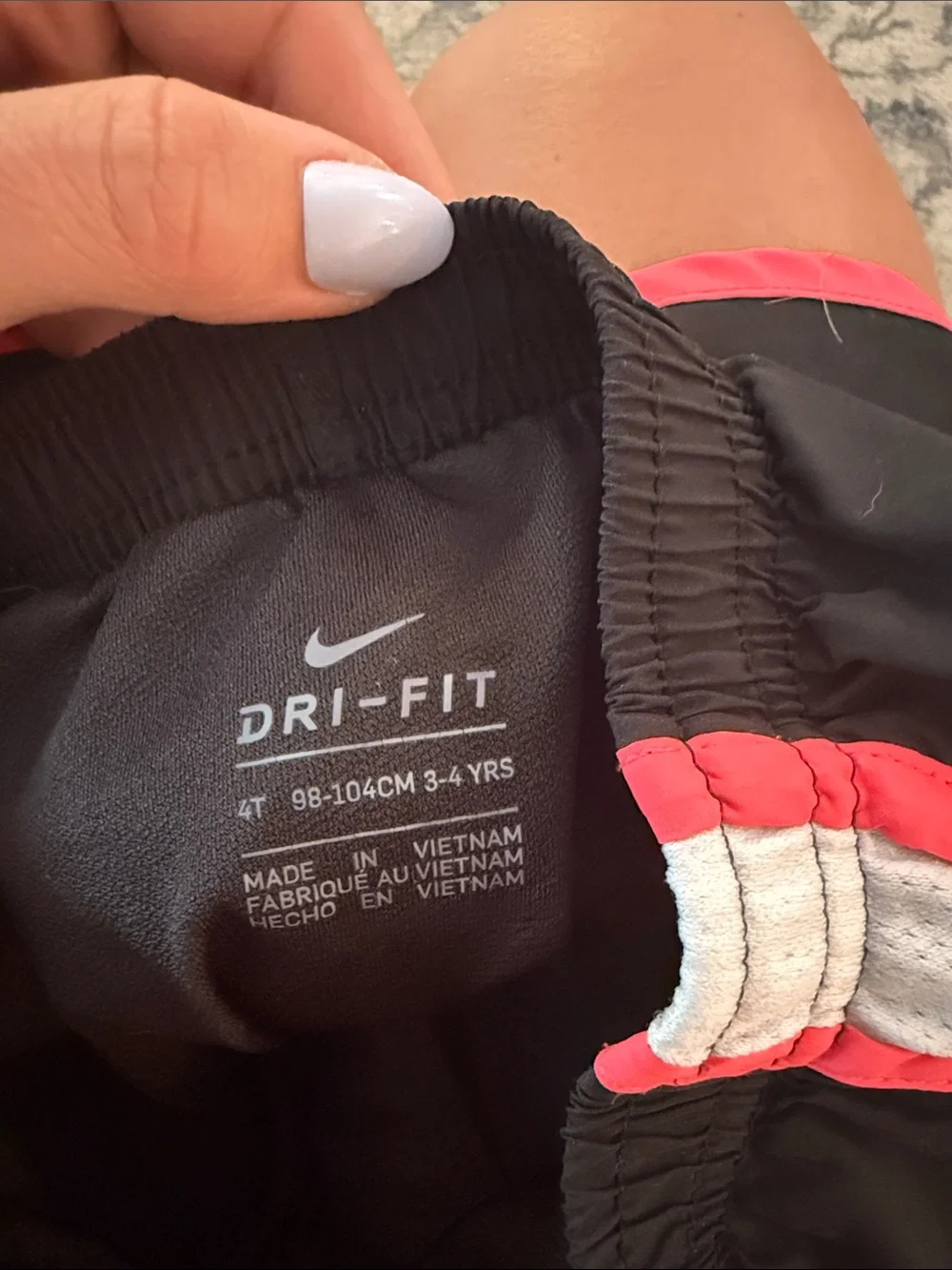 Nike Toddler Girls  Black Athletic Shorts with Pink Trim • 4T